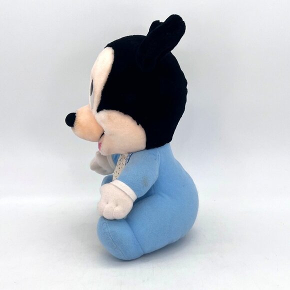 Disney Baby Mickey Mouse Plush Doll In Blue Sleepwear With Bib - Picture 3 of 15
